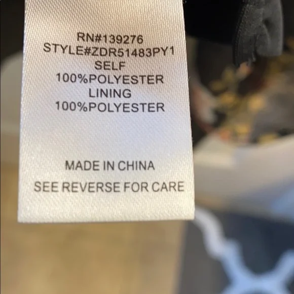 Black and Flowered Dress Tie Waist Sz L - Picture 5 of 5